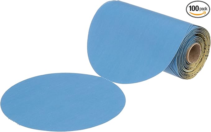 3M Stikit Blue Abrasive Disc Roll, 36211, No Hole, 6 in, 400+ Grade, Pack of 100, Automotive Sanding Discs for Coating Removal, Body Repair, Auto Sanding, Primer Sanding