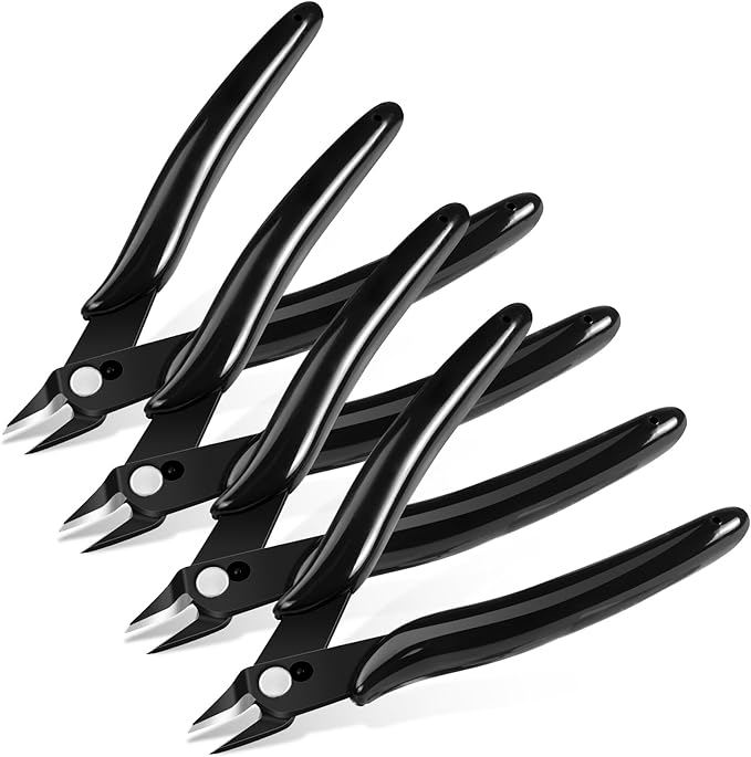 Ainiv Wire Cutters, 4PCS Spring-loaded Side Cutters Flush Cutters, Diagonal Cutters Precision Side Cutters, Diagonal Cutting Pliers in CRV Steel, Heavy Duty Cutting Pliers for Electrical, Homes