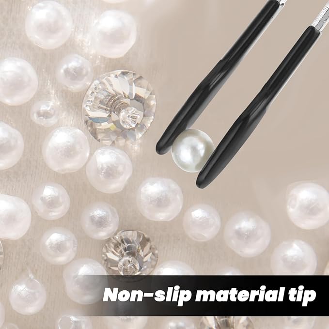 Amabro 2 PCS PVC Coated Flat Tipped Tweezers, Non Marring Flat Tip Tweezers Stainless Steel Pincettes Non-Slip Forceps for Stamps Coins Crafts Beads Jewelry Making Tweezer Tools