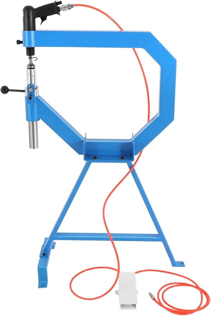 Pneumatic Planishing Hammer, 4 Inch Metal Shaping tools，Planishing Hammer Bending Machine with 1" 2" 3" Anvils and Foot Pedal, Power Hammer for Auto Body Repair, Blacksmithing, and Sheet Metal Work