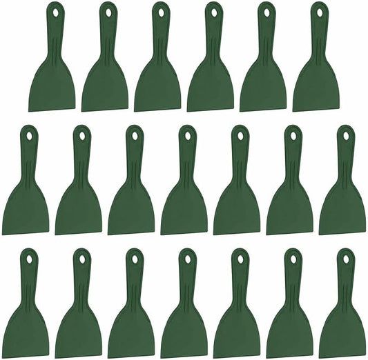 HARFINGTON 20pcs Putty Knife Scraper 4" Width Flexible Plastic Putty Knife Paint Scraper Tool for Taping Drywall Spreading Painting Wall Scratching Dark Green