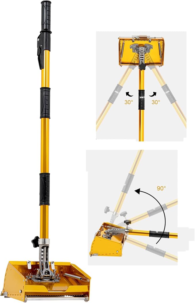 Drywall Flat Finishing Box Tool + Handle | Drywall Finishing Tools Setw/2.95-4.92ft Adjustable Handle Extension | Mud Drywall Skimming Blade | Quick Clean | Pro-Grade