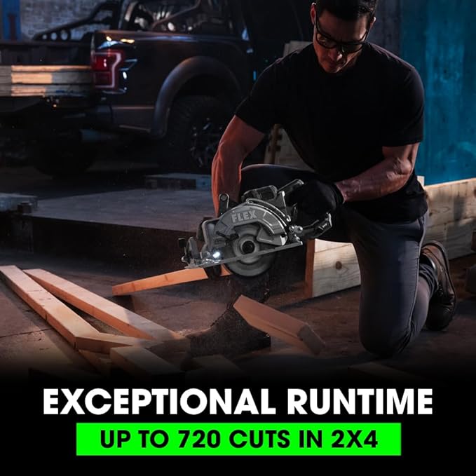 FLEX 24V Brushless Cordless 7-1/4-Inch Circular Saw Kit with 10.0Ah Stacked Lithium Battery and 280W Rapid Charger - FX2141-1J