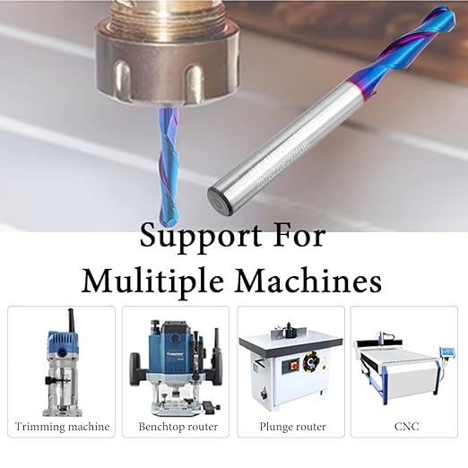 CNC Router Bit 1/4" Shank, Solid Carbide Ball Nose End Mill Up Cut Spiral Router Bit with 1/4" Diameter 1-1/8" Cutting Length for Wood Milling 2D/3D Carving