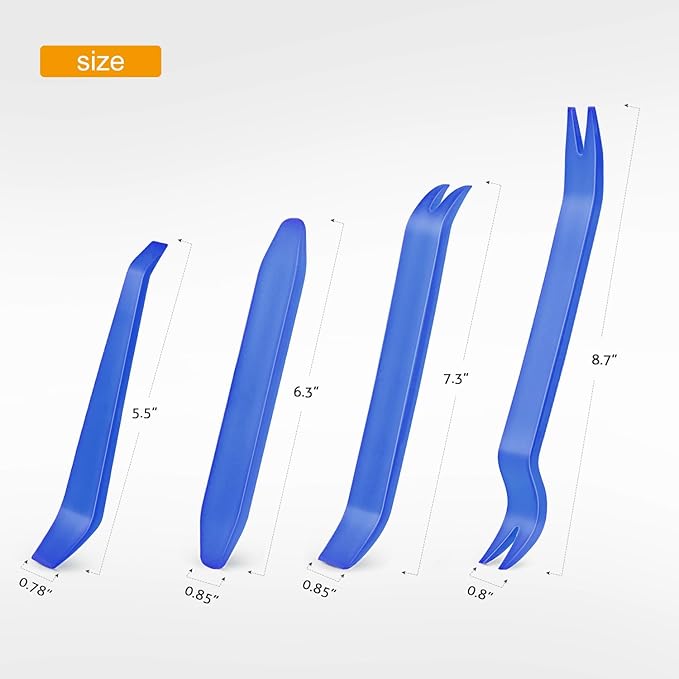 GOOACC Auto Trim Removal Tool Kit No-Scratch Tool Kit for Car Audio Dash Window Molding-4PCS (Blue)