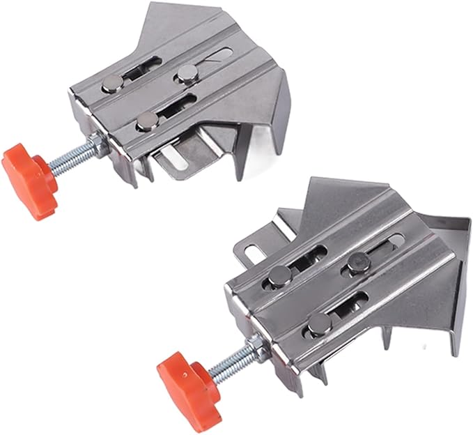 Fayelume 4PCS 90 Degree Corner Clamp, Stainless Steel Right Angle Clamp, Opened and Closed Pipe Corner Clamps, Adjustable for Woodworking