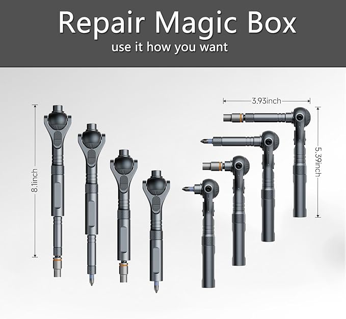 1/4-Inch Drive Ratchet Screwdriver Set, 40 in 1 Precision Bit Set, 9-Piece Socket Set, Alloy Steel, Ergonomic Handle for Electronics & DIY
