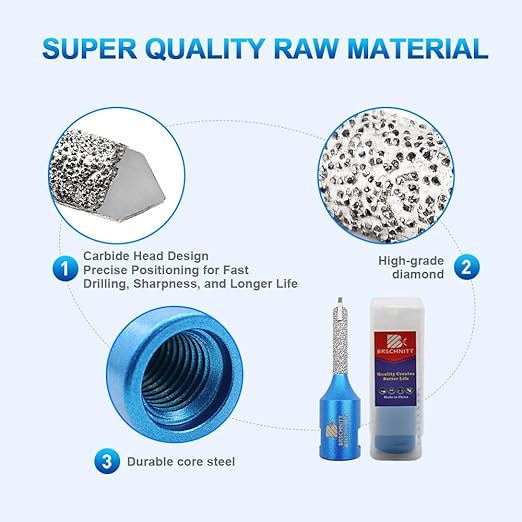 Diamond Mortar Raking Bit - BRSCHNITT 4pcs Mortar Raking Tuck Pointing with Carbide Tipped for Granite Marble Concrete Masonry Stone Removals Vacuum Brazed Bit 5/8-11 Thread (8 * 121mm 5/16"* 4-4/5")