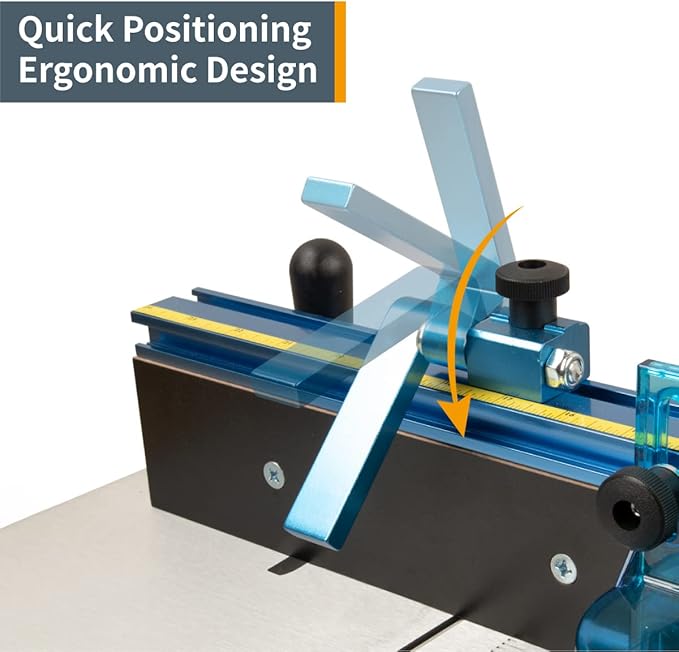 POWERTEC Router Table Fence Kit Deluxe System 3-3/8??Tall 24" Long, Router Table Top, Routing Tables for Woodworking w/Reversible Flip Stop, Dust Port, Adjustable Bit Guard, Featherboard - 71536