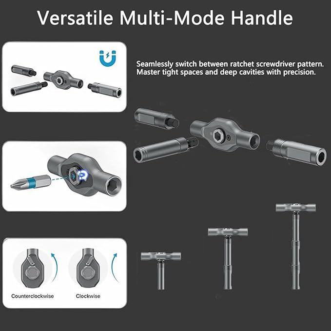 24 in 1 Magnetic Ratchet Screwdriver Set - Precision Professional Tool Kit with Case for Electronics, Computer, Phone, Watch, Bicycle, DIY Home Repair