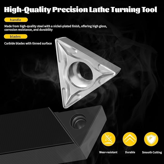 Metal Lathe Cutting Tools,5 Sets of 5/16" Carbide Metal Cutting Tool Bits Kit,Indexable Lathe Turning Tool,Carbide Lathe Tools For Metal