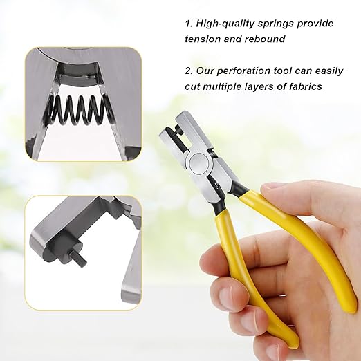 2PCS Band Leather Punching Pliers 2.0mm Belt Punch Tool for Belt Punching Tool Lace Punch Hand Wrist Strap Leather Punching Tool for DIY Craft Shoes Fabric