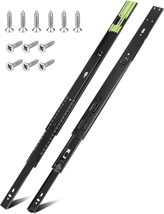 1 Pair | Soft Close Drawer Slides 18 inch, HBL??Heavy Duty Cabinet Drawer Slides Replacement - Ball Bearing Full Extension, 200 LB Capacity, Made of Cold-Rolled Steel, Rust-Resistant & Long-Lasting.