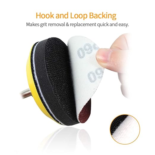 SPEEDWOX 100pcs Sanding Discs 3 Inch Sandpaper 60 Grit Hook and Loop Sanding Discs for Drill Grinder Rotary Tools No Hole