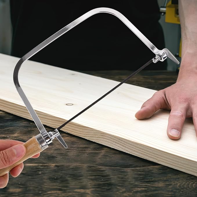 Gadpiparty Coping Saw, Wooden Handle Hand Saw Tool for Woodworking, Essential Hand for DIY Enthusiasts & Outdoor Use