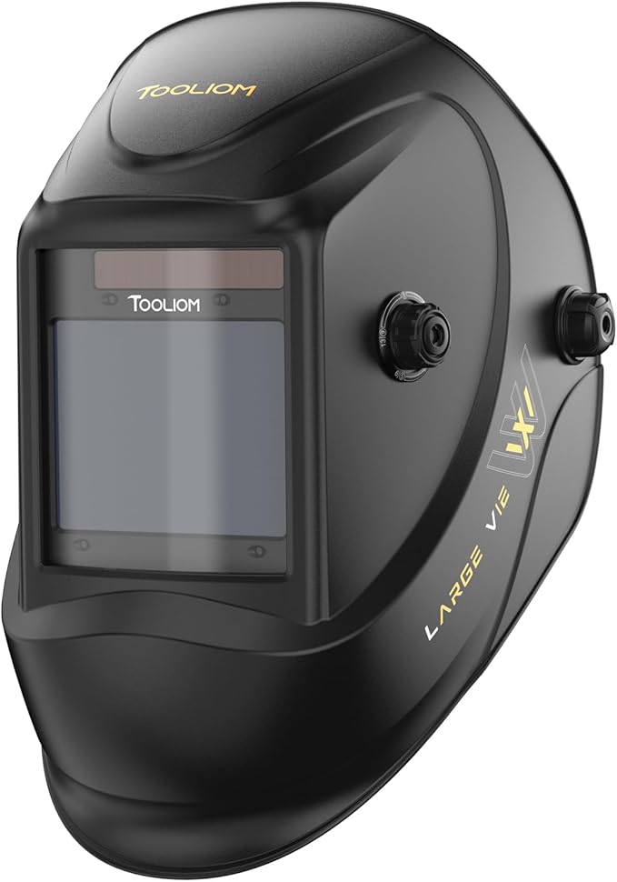 TOOLIOM Large Viewing Welding Helmet True Color Auto Darkening 1/1/1/1 3.94"x 3.27" Welding Mask with Weld/Grind/Cut Mode for TIG MIG Stick