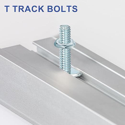 PATIKIL 1/4"-20 t Track Bolts, 10 Pack 1-3/4 Inch T-Slot Bolts Kayak Rail Bolt Accessories for Universal t Track Woodworking Jigs and Fixtures, Silver