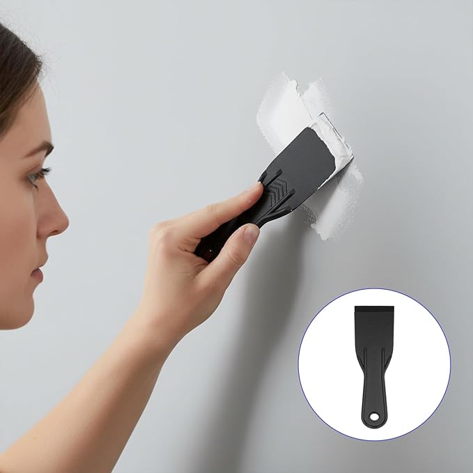 5 PCS Plastic Putty Knife Plastic Putty Filler Knife Tool Set 2 Inch Putties Knives Black Filling Knives Scrapers for Repairing Walls, Removing Wallpaper, Spackling Patching