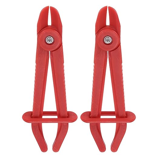 uxcell 2Pcs Hose Clamp Pliers, 6.1" Hose Pinch Off Pliers Plastic Straight Line Pinch Clamps Plier for 0-0.75 Inch Width Automotive Radiator Fuel Brake Gas Lines, Red