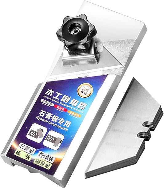 Plasterboard Chamfering Tool - 14.1x5.5x2.2cm Drywall Chamfer Tool, Versatile Aluminum Alloy V Planer | Multi-Functional Anti-Slip Edge Chamferer For Plasterboard Cutting Plumbing Conduit Work