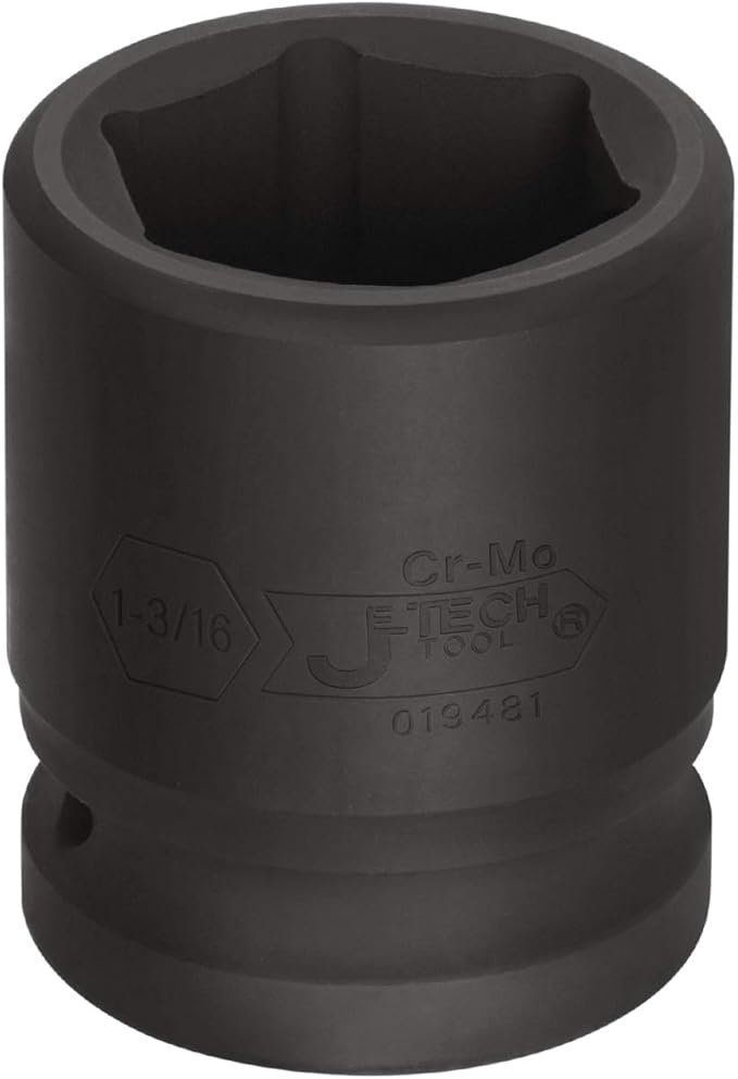 Jetech 3/4 Inch Drive 1-3/16 Inch Standard Impact Socket, Made with Chrome Molybdenum Alloy Steel, Heat Treated, 6-Point Design, SAE