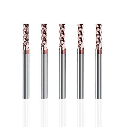NZ 4 Flute 5/32" Square End Mill Set with TiSiN Coating, Milling Cutter HRC55 for Machining Hardened Steel, Stainless Steel, Titanium Alloy, Alloy Steel, Cast Iron