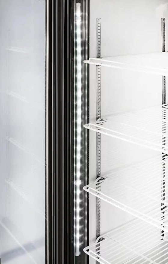 51" Commercial Glass 2 Door Display Refrigerator Merchandiser - Upright Beverage Cooler With Led Lighting
