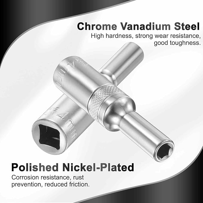 HARFINGTON 6 Points Deep Socket 1/4" Drive 4mm Deep Metric CR-V Steel Polished Nickel Plating Flip Sleeve 50mm / 2" Extra Long Socket Tool for Home Auto Nuts Bolts Repair