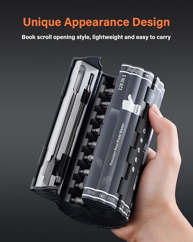 128 in 1 Precision Screwdriver Set, Professional Magnetic Repair Tool Kit with 122 Bits for Computer, PC, iPhone, Laptop, Game Console, Watch, Xbox, PS5, MacBook, Ring Doorbell