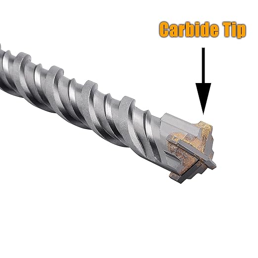 31/32 inch x 11 inch SDS Max Rotary Hammer Drill Bit, Carbide Tipped Concrete Drill Bits for Concrete, Brick, Cement and Stone, inch Length (31/32 in x 11 in)
