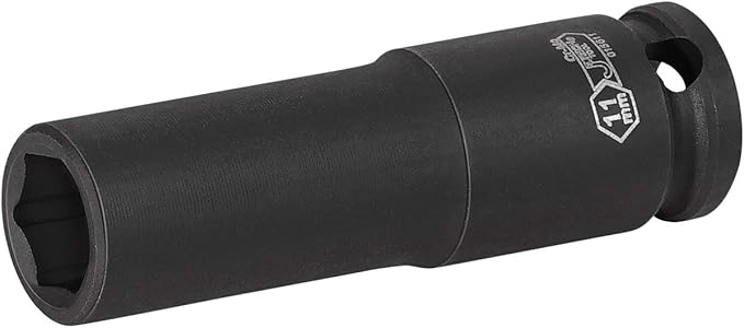 Jetech 3/8-Inch Drive 11mm Deep Impact Socket with 6-Point Design, Heat-Treated Chrome Molybdenum Alloy Steel, Metric
