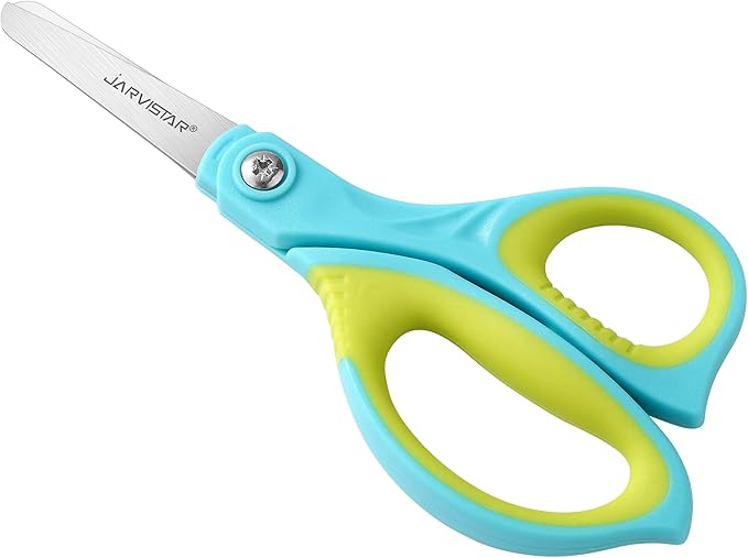 JARVISTAR 4 Pack Blunt Kids Scissors: 5.5??Small Safety Stainless Steel Blades with Cover for School Children Students Teachers Classroom Crafting