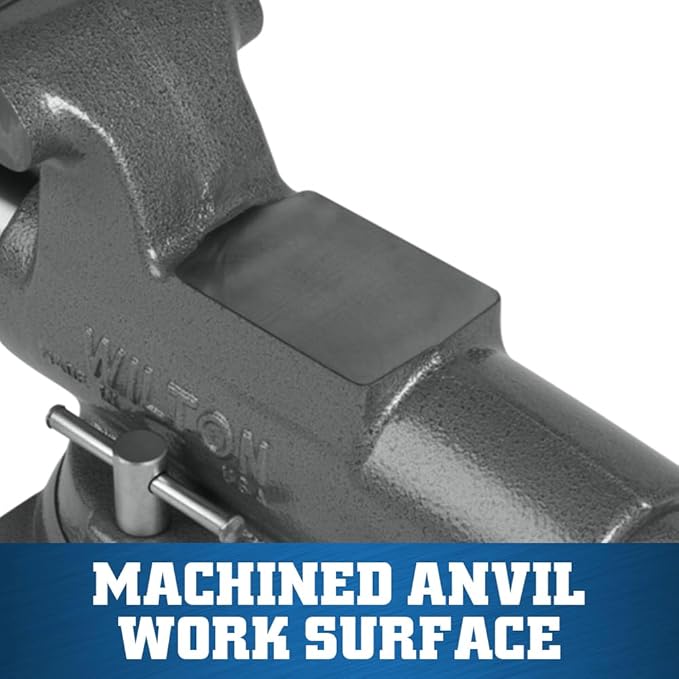 Wilton Machinist Bench Vise, 5" Jaw Width, 8" Jaw Opening, 4-1/4" Throat (Model 500S)