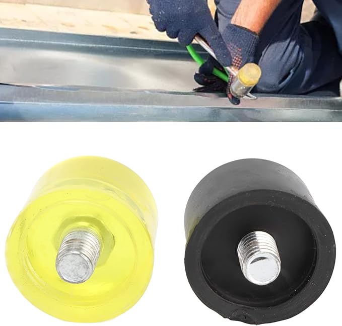 4 PCS Replacement Mallet Face, Yellow Black Plastic Replacement Mallet Heads, Replacements Ends for Dead Blow Hammer (Φ40mm)