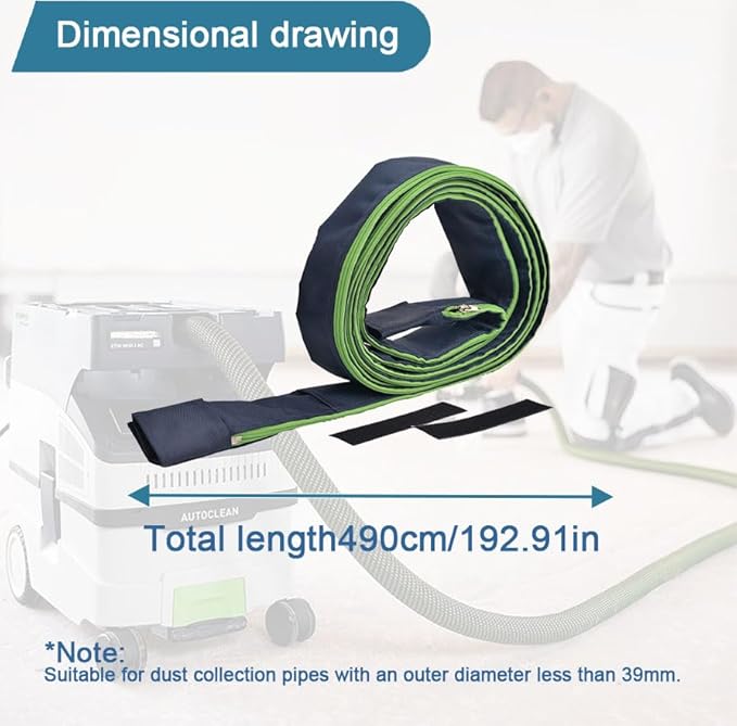 HNSL 5m Nylon Vacuum Hose Protective Cover for 32-37mm Outer Diameter Hoses