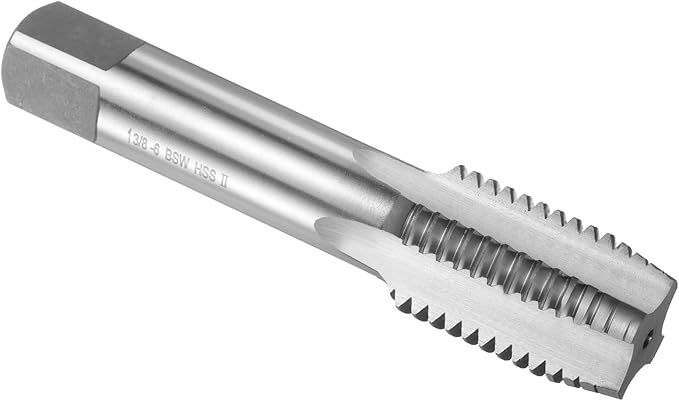 uxcell Hand Plug Tap 1-3/8"-6 BSW 2B Thread Plug Style Taps Straight Flute Screw Tapping Threading Tool High Speed Steel HSS6542