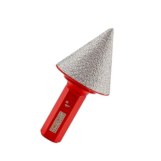 DT-DIATOOL Diamond Beveling Chamfer Bit 1 Inch with Hex Shank for Tile Porcelain Ceramic Granite Marble Existing Holes Enlarging Polishing Shaping Trimming Repairing