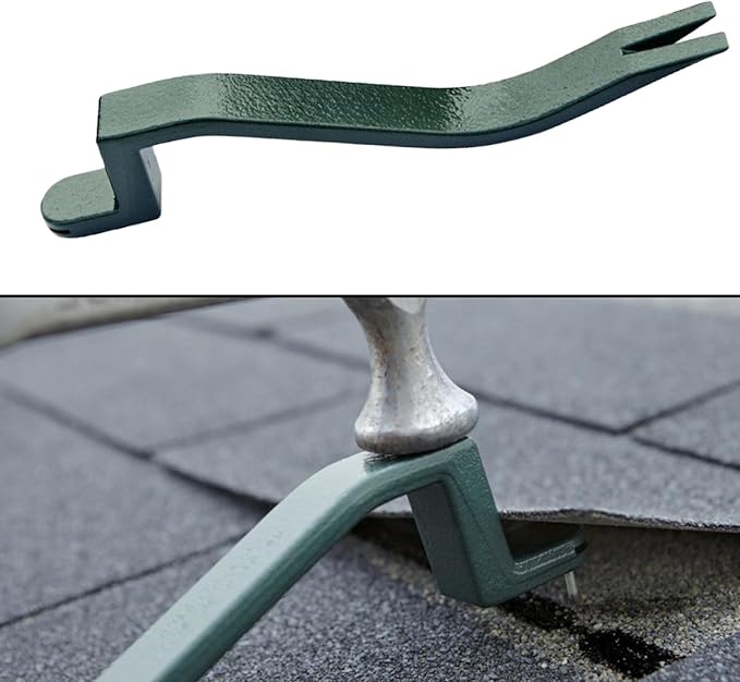 1 Pcs Roof Shingle Nail Puller, Heavy Duty Shingle Removal Tool for Safe Roof Shingle Replacement Roofing Tool and Equipment, Green