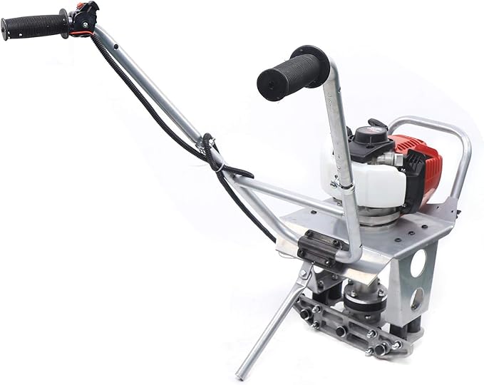 Eapmic Concrete Vibrating Screed Engine, 4-Stroke 1.2HP 35.8CC Gasoline Concrete Vibrating Leveling Machine Aluminum Frame Cement Concrete Surface Finishing Machine Without Leveling Board