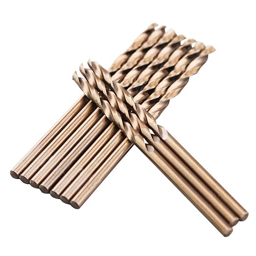 1/8" M35 Cobalt HSS Jobber Length Twist Drill Bit with Straight Shank,Heavy Duty, 10Packs,100 PCS, Drilling for Cast Iron, Heat-Treated Steel, Stainless Steel and Other Hard Materials by LU&MN