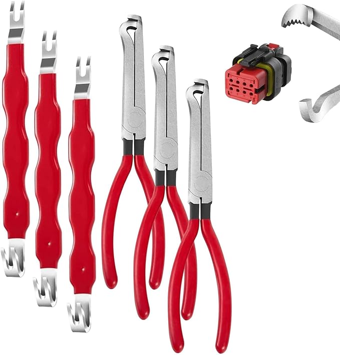 2026 New Electrical Disconnect Pliers, Upgraded Durable Terminal Removal Tool for Automotive Wiring Repair, Multi-Purpose Electrical Connector Removal Pliers Tool for Technician (3 Sets)