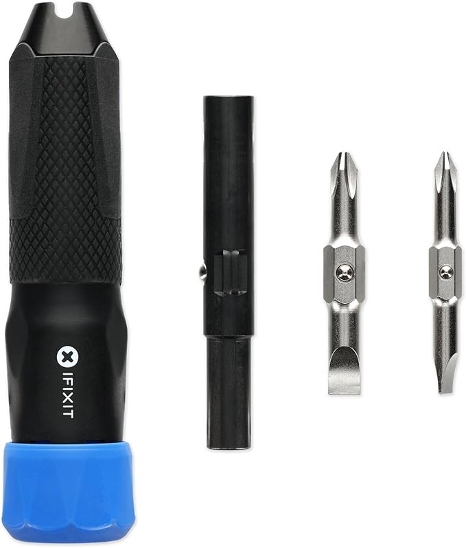 iFixit Narwhal Driver - 6-in-1 Screwdriver Phillips, Flathead, Nut Bits for Household DIY and Electronics Repair