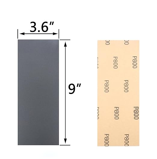 30Pcs 9 x 3.6 Inchs 800 Grit Wet and Dry Handmade Universal Sanding Sheets, Suitable for Woodworking Furniture/Automobiles/Metal/Lacquer Polishing Sandpaper