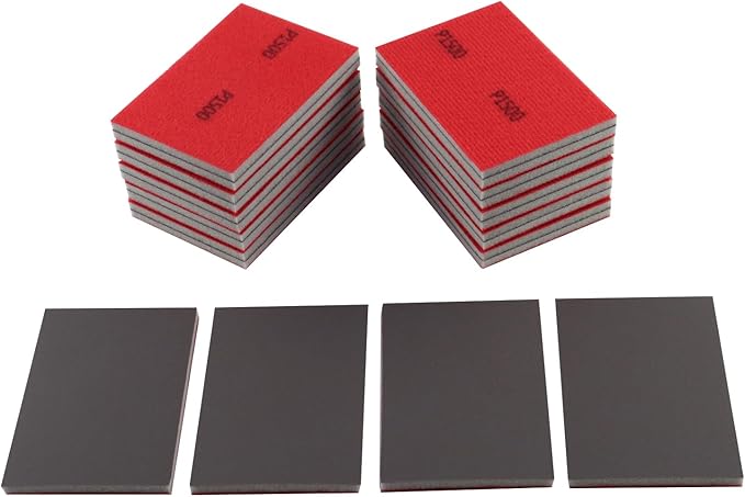 24pcs 1500Grits Sanding Sponge, Wet and Dry 4"x3" Sanding Block, Reusable Sand Paper for Metal Wood Drywall Walls Stone Automotive Paint Plastic DIY (1500 Grits)