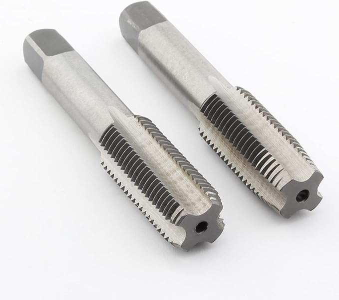 Qjaiune 2pcs M14x1.5 Tap, M14 Metric Thread Tap Right Hand Thread Tapping Tool, HSS Thread Milling Taps (M14 x 1.5, Taper & Plug Tap)