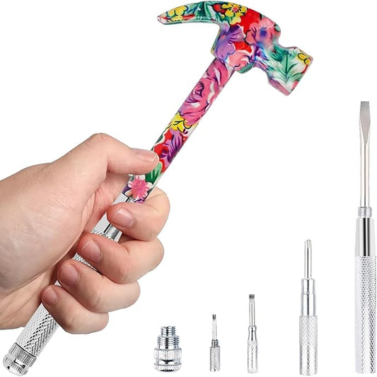 Claw Hammers GooMood 6 in 1 Metal Hammer 【a reliable set of tools for basic home maintenance】Multifunctional Camping Hammer Set Screwdriver Small Mini Hammer with Screwdriver Hammers Hand Tools