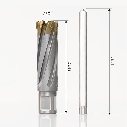 Wind Speed Carbide-Tipped Annular Cutter 7/8" Diameter x 2" Depth with Weldon Shank, High Precision Mag Drill Bit for Magnetic Drill Press, for Hard Material, Stainless Steel, Cast Iron, CT-500