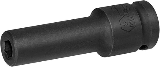 Jetech 1/2-Inch Drive 8mm Deep Impact Socket with 6-Point Design, Heat-Treated Chrome Molybdenum Alloy Steel, Metric