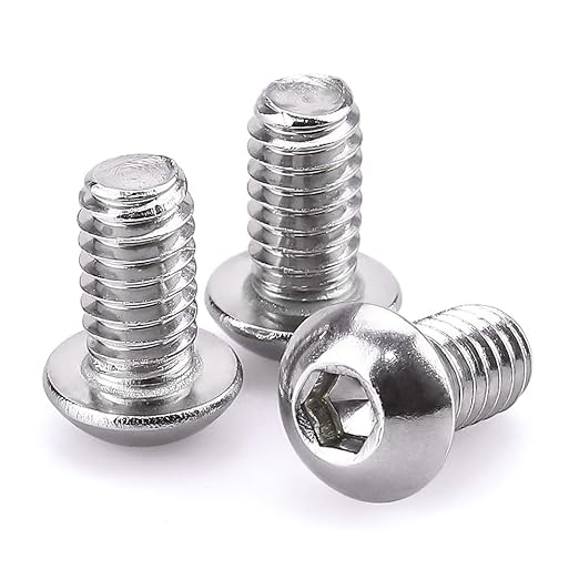 1/4-20 x 3/8" Button Head Socket Cap Bolts Screws, 304 Stainless Steel 18-8, Allen Hex Drive, Bright Finish, Fully Machine Thread, Pack of 30