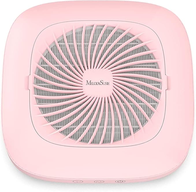 MelodySusie Professional Classic Nail Dust Collector with Powerful Suction, SPro 4000RPM Nail Vacuum Fan with 2 Suction Modes & Reusable Filter As An Essential Tool for Nai Tech &Salon Use,Pink